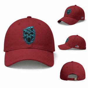 Vintage Great White Shark Skull Baseball Cap Deep Sea Horror Art TS12 Baseball Cap Universal Fit Cherry Red Print Your Wear