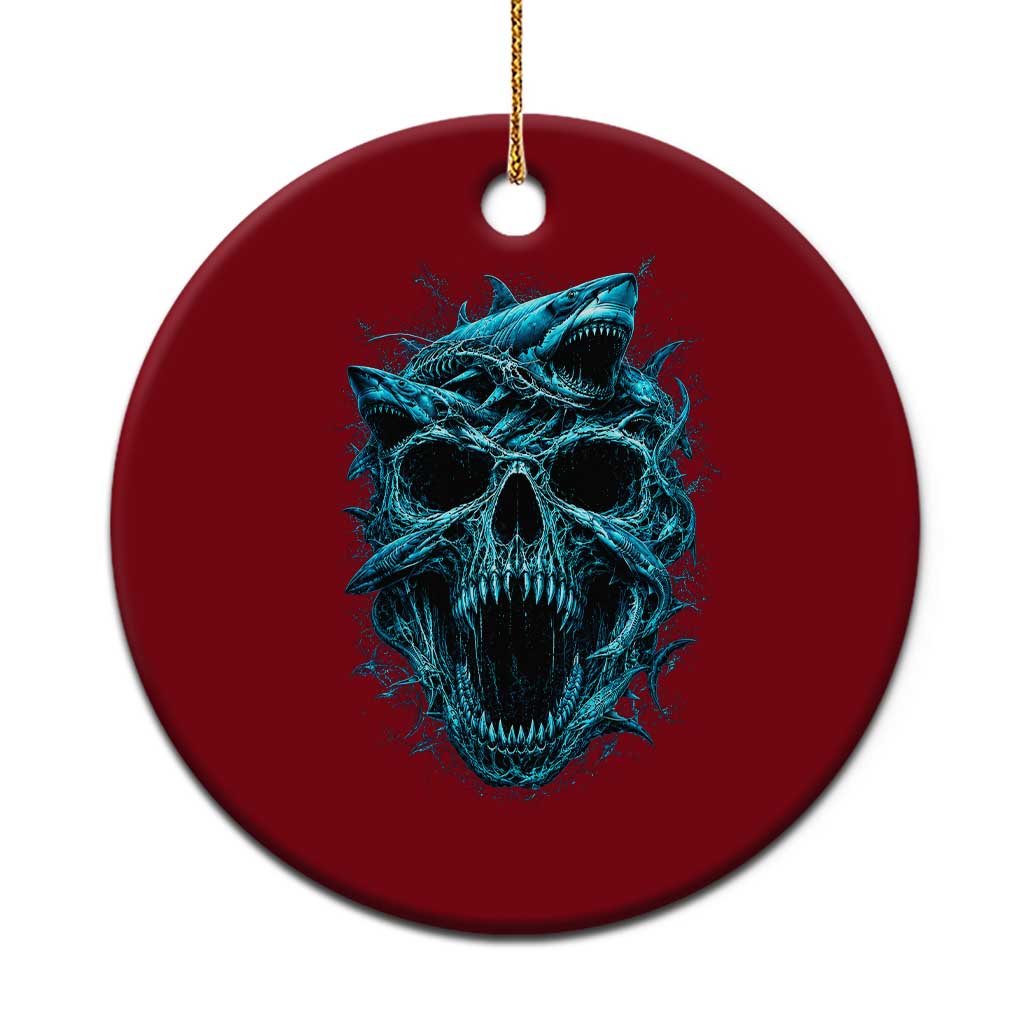 Vintage Great White Shark Skull Ceramic Ornament Deep Sea Horror Art TS12 1pc Red Print Your Wear