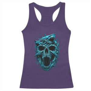 Vintage Great White Shark Skull Racerback Tank Top Deep Sea Horror Art TS12 Purple Print Your Wear