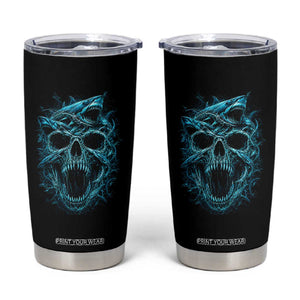 Vintage Great White Shark Skull Tumbler Cup Deep Sea Horror Art TS12 Black Print Your Wear