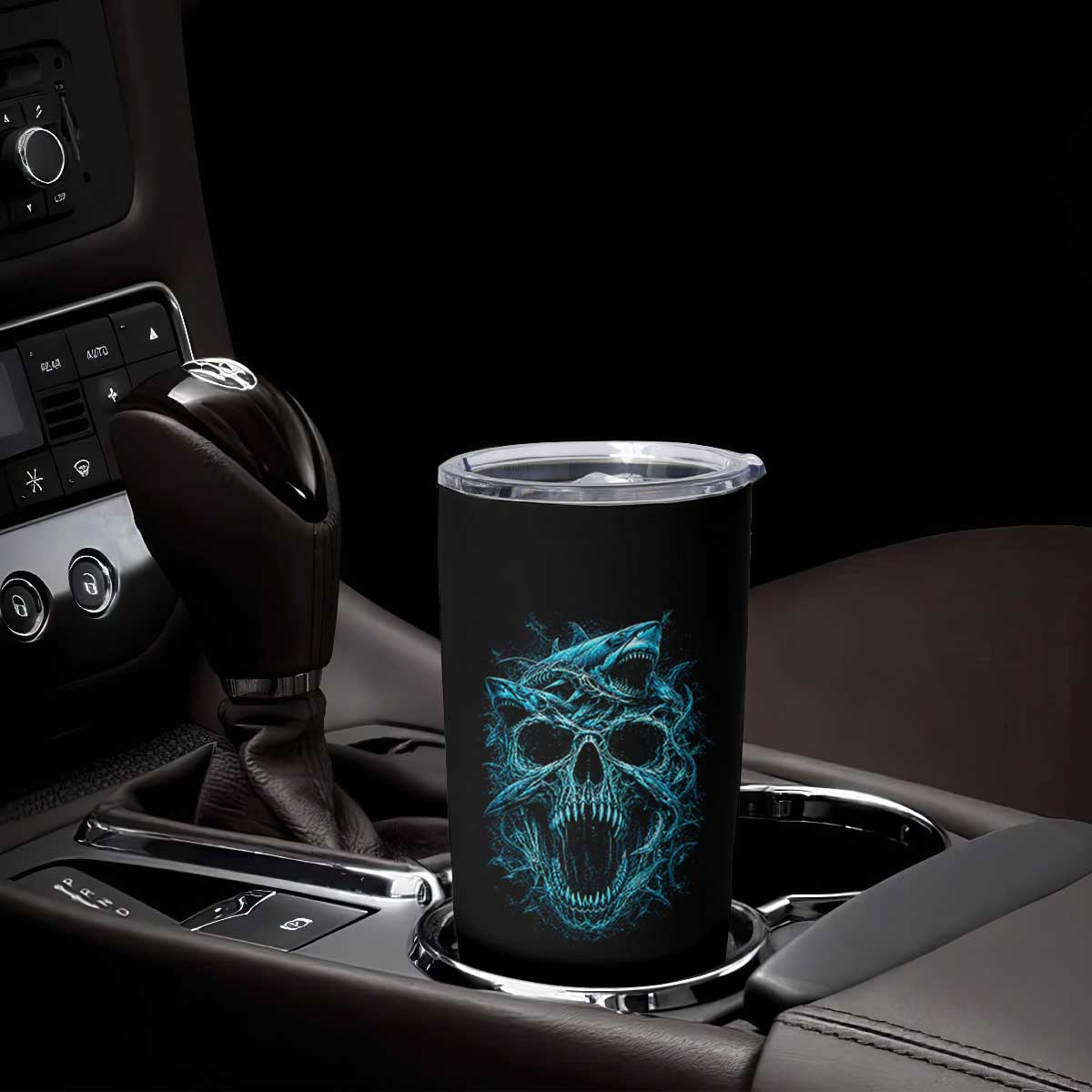 Vintage Great White Shark Skull Tumbler Cup Deep Sea Horror Art TS12 Print Your Wear