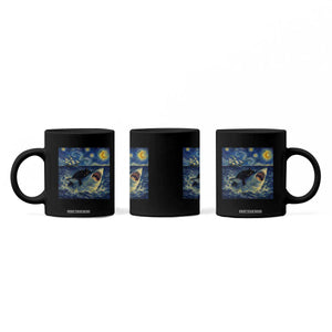 Funny Cat Biting Shark Starry Night Inspired Art Coffee Mug TS12 Print Your Wear
