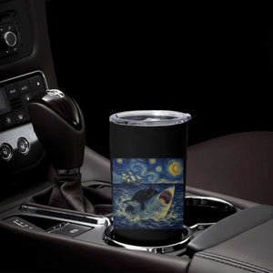 Funny Cat Biting Shark Starry Night Inspired Art Tumbler Cup TS12 Print Your Wear