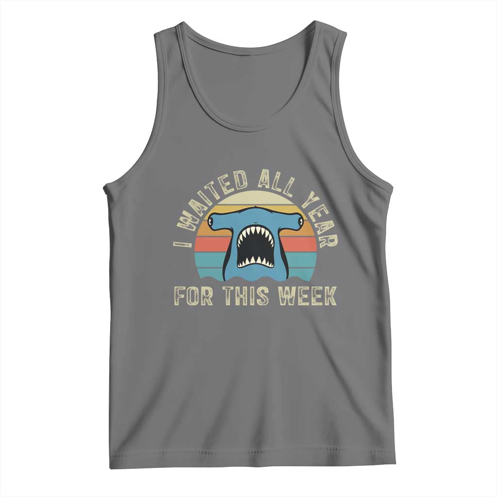 Hammerhead Shark Tank Top I Waited All Year For This Week Ocean Lover TS12 Black Heather Print Your Wear