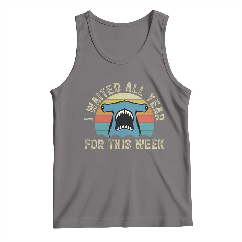 Hammerhead Shark Tank Top I Waited All Year For This Week Ocean Lover TS12 Deep Heather Print Your Wear