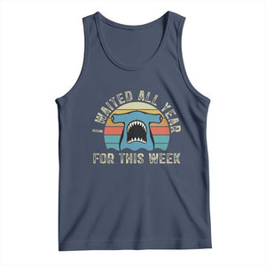 Hammerhead Shark Tank Top I Waited All Year For This Week Ocean Lover TS12 Navy Print Your Wear