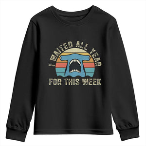 Hammerhead Shark Youth Sweatshirt I Waited All Year For This Week Ocean Lover TS12 Black Print Your Wear