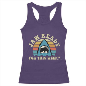 Jaw Ready For This Racerback Tank Top Vintage Shark Lover Ocean Wildlife TS12 Purple Print Your Wear