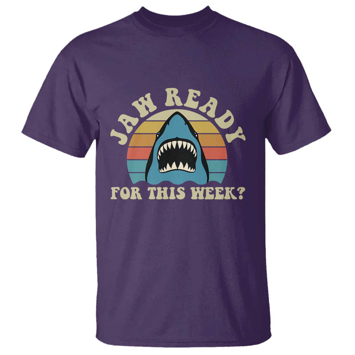 Jaw Ready For This T Shirt Vintage Shark Lover Ocean Wildlife TS12 Purple Print Your Wear