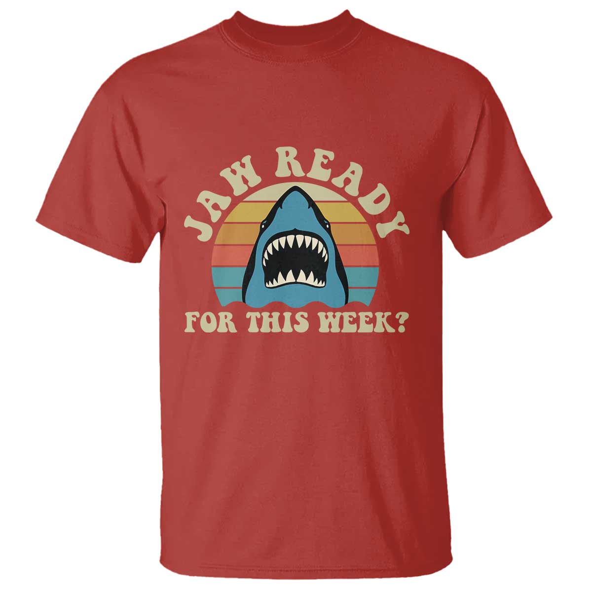 Jaw Ready For This T Shirt Vintage Shark Lover Ocean Wildlife TS12 Red Print Your Wear