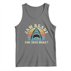 Jaw Ready For This Tank Top Vintage Shark Lover Ocean Wildlife TS12 Black Heather Print Your Wear
