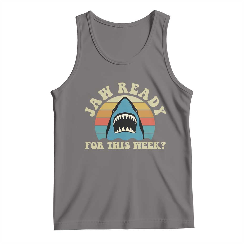 Jaw Ready For This Tank Top Vintage Shark Lover Ocean Wildlife TS12 Deep Heather Print Your Wear