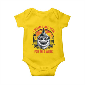 Funny Shark Summer Vacation Baby Onesie I Waited All Year For This Week TS12 Daisy Print Your Wear