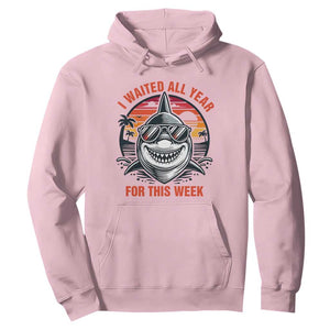 Funny Shark Summer Vacation Hoodie I Waited All Year For This Week TS12 Light Pink Print Your Wear