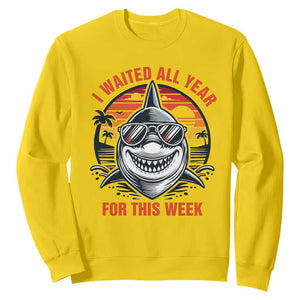 Funny Shark Summer Vacation Sweatshirt I Waited All Year For This Week TS12 Daisy Print Your Wear