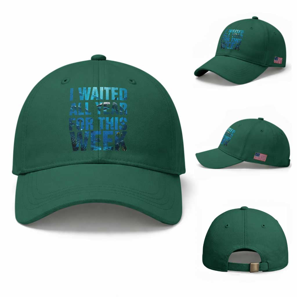 Shark Lover Week Gift Baseball Cap I Waited All Year For This Week TS12 Baseball Cap Universal Fit Irish Green Print Your Wear