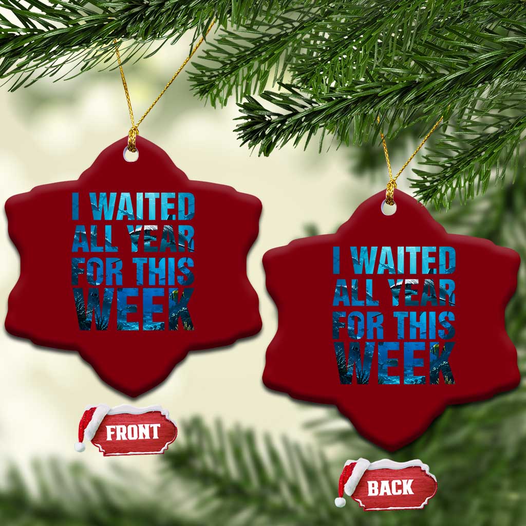 Shark Lover Week Gift Ceramic Ornament I Waited All Year For This Week TS12 Print Your Wear