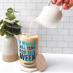 Shark Lover Week Gift Glass Can I Waited All Year For This Week TS12 Print Your Wear