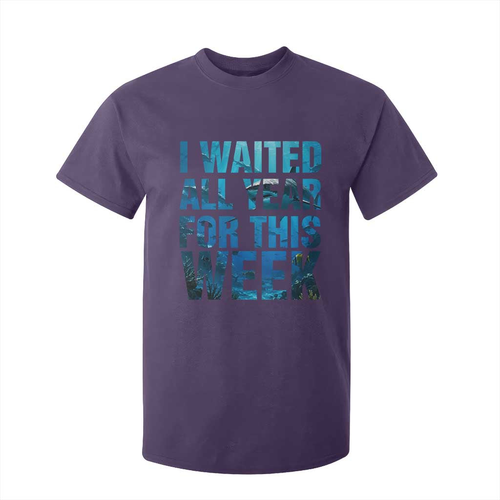 Shark Lover Week Gift T Shirt For Kid I Waited All Year For This Week TS12 Purple Print Your Wear