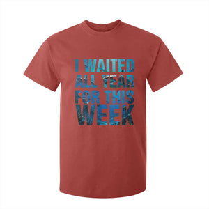 Shark Lover Week Gift T Shirt For Kid I Waited All Year For This Week TS12 Red Print Your Wear