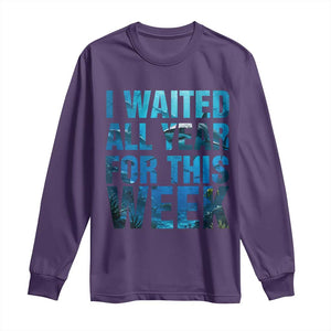 Shark Lover Week Gift Long Sleeve Shirt I Waited All Year For This Week TS12 Purple Print Your Wear