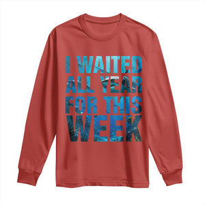 Shark Lover Week Gift Long Sleeve Shirt I Waited All Year For This Week TS12 Red Print Your Wear