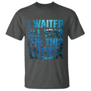 Shark Lover Week Gift T Shirt I Waited All Year For This Week TS12 Dark Heather Print Your Wear
