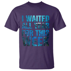 Shark Lover Week Gift T Shirt I Waited All Year For This Week TS12 Purple Print Your Wear