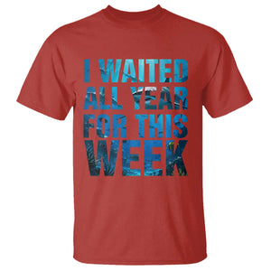 Shark Lover Week Gift T Shirt I Waited All Year For This Week TS12 Red Print Your Wear