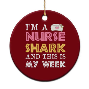 Funny Nurse Shark Gift Ceramic Ornament This Is My Week TS12 1pc Red Print Your Wear