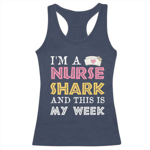 Funny Nurse Shark Gift Racerback Tank Top This Is My Week TS12 Navy Print Your Wear