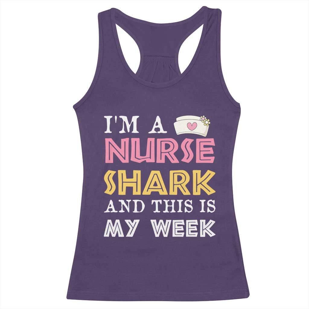 Funny Nurse Shark Gift Racerback Tank Top This Is My Week TS12 Purple Print Your Wear