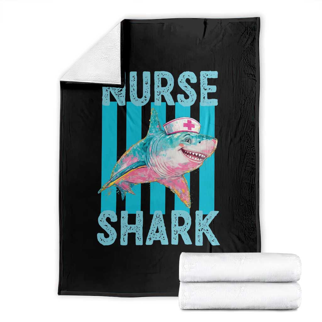 Funny Nurse Shark Throw Blanket Medical Worker Appreciation Gift TS12 Black Print Your Wear