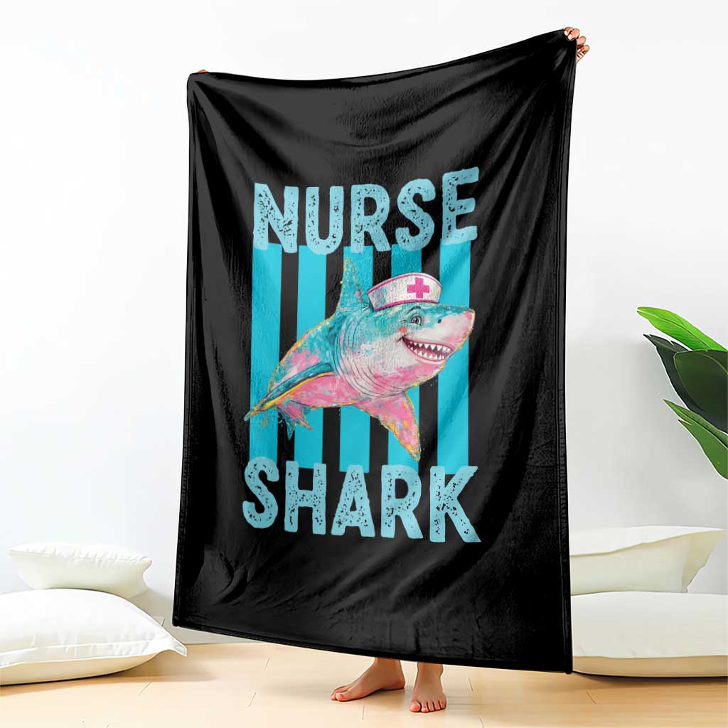 Funny Nurse Shark Throw Blanket Medical Worker Appreciation Gift TS12 Print Your Wear