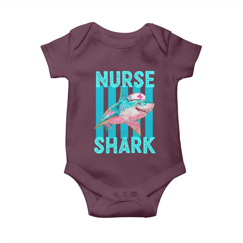 Funny Nurse Shark Baby Onesie Medical Worker Appreciation Gift TS12 Maroon Print Your Wear
