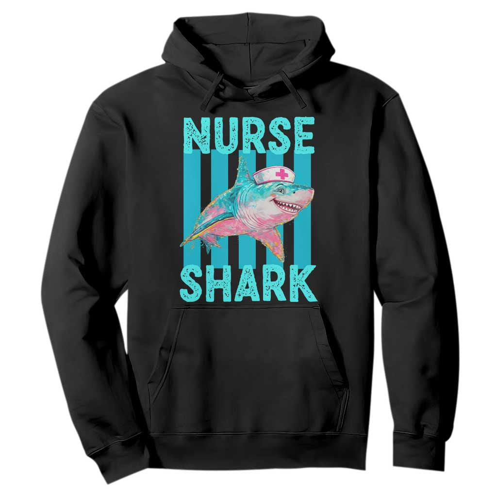 Funny Nurse Shark Hoodie Medical Worker Appreciation Gift TS12 Black Print Your Wear