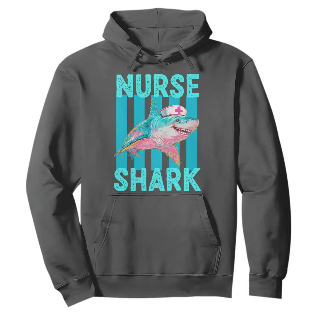 Funny Nurse Shark Hoodie Medical Worker Appreciation Gift TS12 Dark Heather Print Your Wear