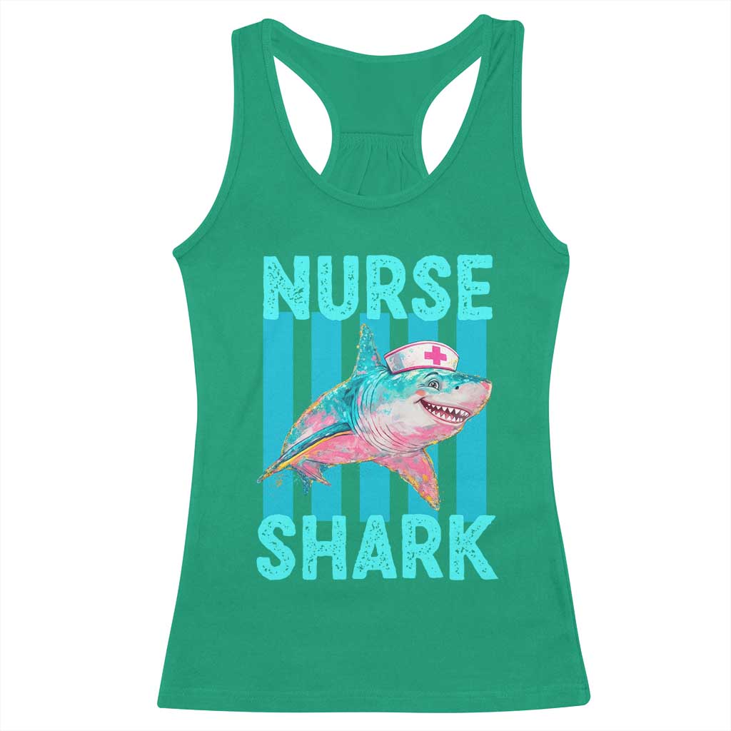 Funny Nurse Shark Racerback Tank Top Medical Worker Appreciation Gift TS12 Irish Green Print Your Wear