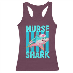 Funny Nurse Shark Racerback Tank Top Medical Worker Appreciation Gift TS12 Maroon Print Your Wear