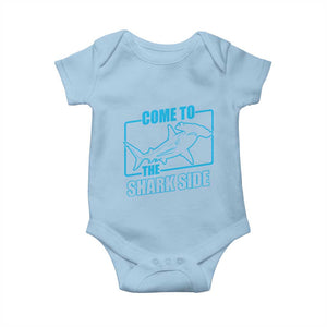 Funny Hammerhead Shark Lover Baby Onesie Come To The Shark Side TS12 Light Blue Print Your Wear