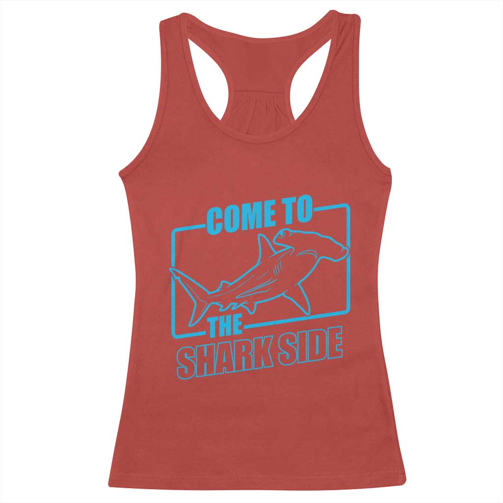 Funny Hammerhead Shark Lover Racerback Tank Top Come To The Shark Side TS12 Red Print Your Wear
