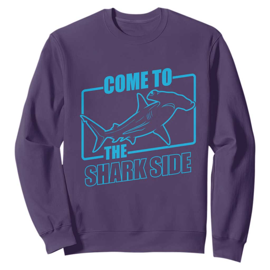 Funny Hammerhead Shark Lover Sweatshirt Come To The Shark Side TS12 Purple Print Your Wear