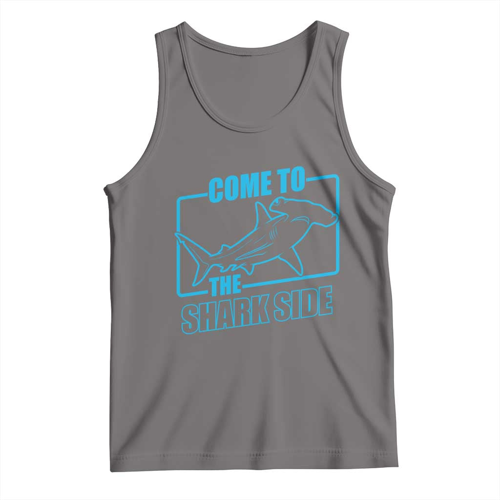 Funny Hammerhead Shark Lover Tank Top Come To The Shark Side TS12 Deep Heather Print Your Wear