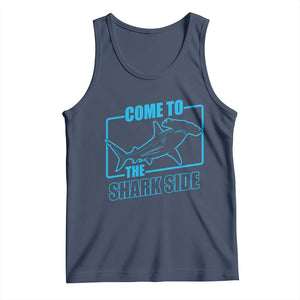 Funny Hammerhead Shark Lover Tank Top Come To The Shark Side TS12 Navy Print Your Wear