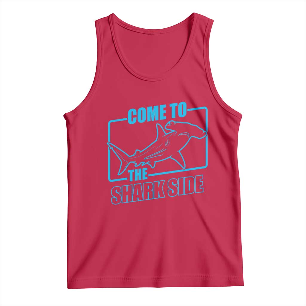 Funny Hammerhead Shark Lover Tank Top Come To The Shark Side TS12 Red Print Your Wear