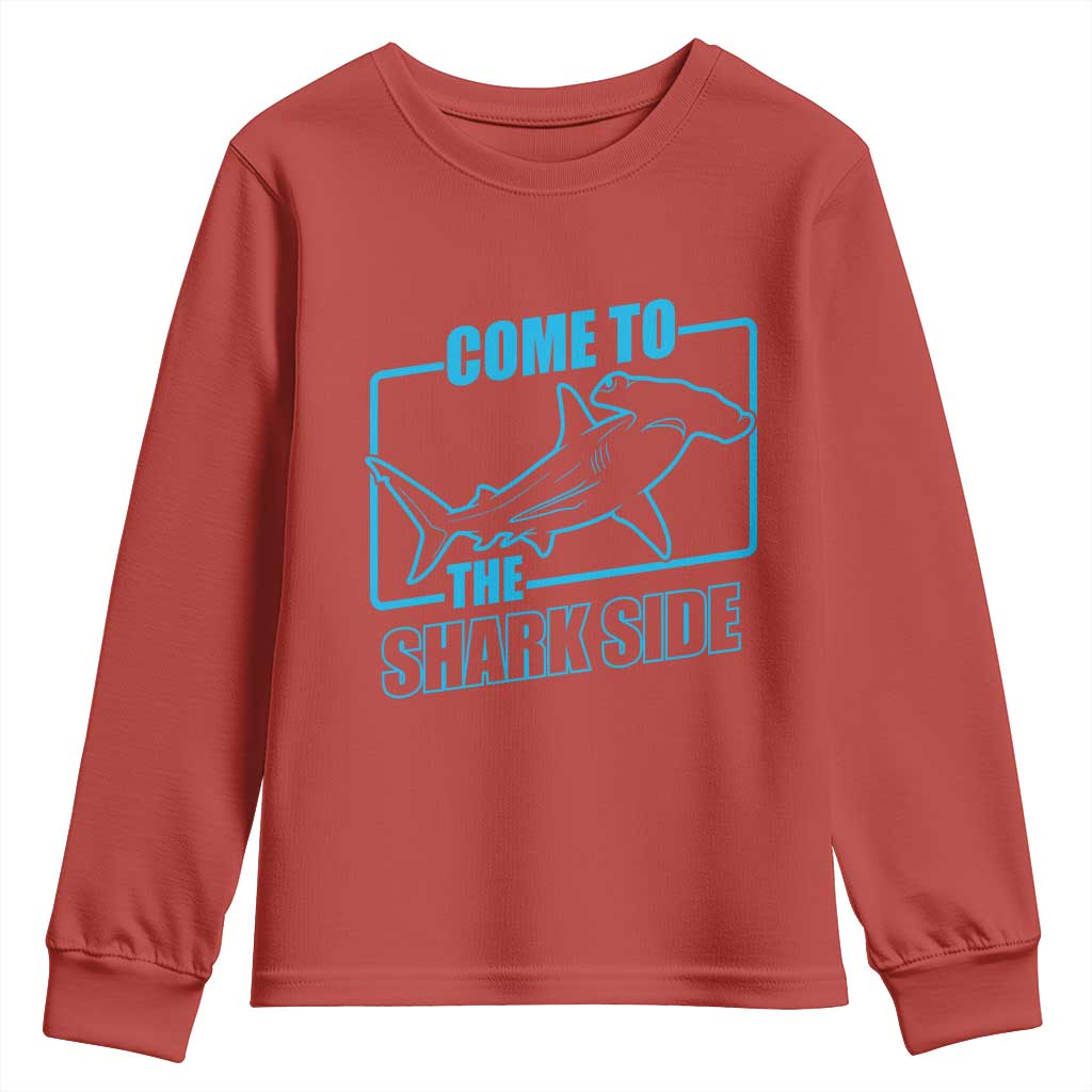 Funny Hammerhead Shark Lover Youth Sweatshirt Come To The Shark Side TS12 Red Print Your Wear
