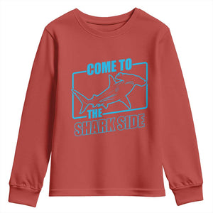 Funny Hammerhead Shark Lover Youth Sweatshirt Come To The Shark Side TS12 Red Print Your Wear