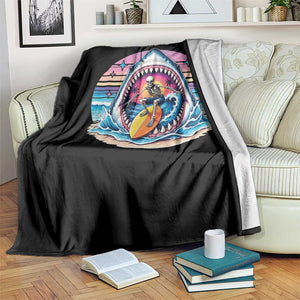 Shark Skeleton Surfer Throw Blanket Hawaiian Beach Vacation Gift TS12 Print Your Wear