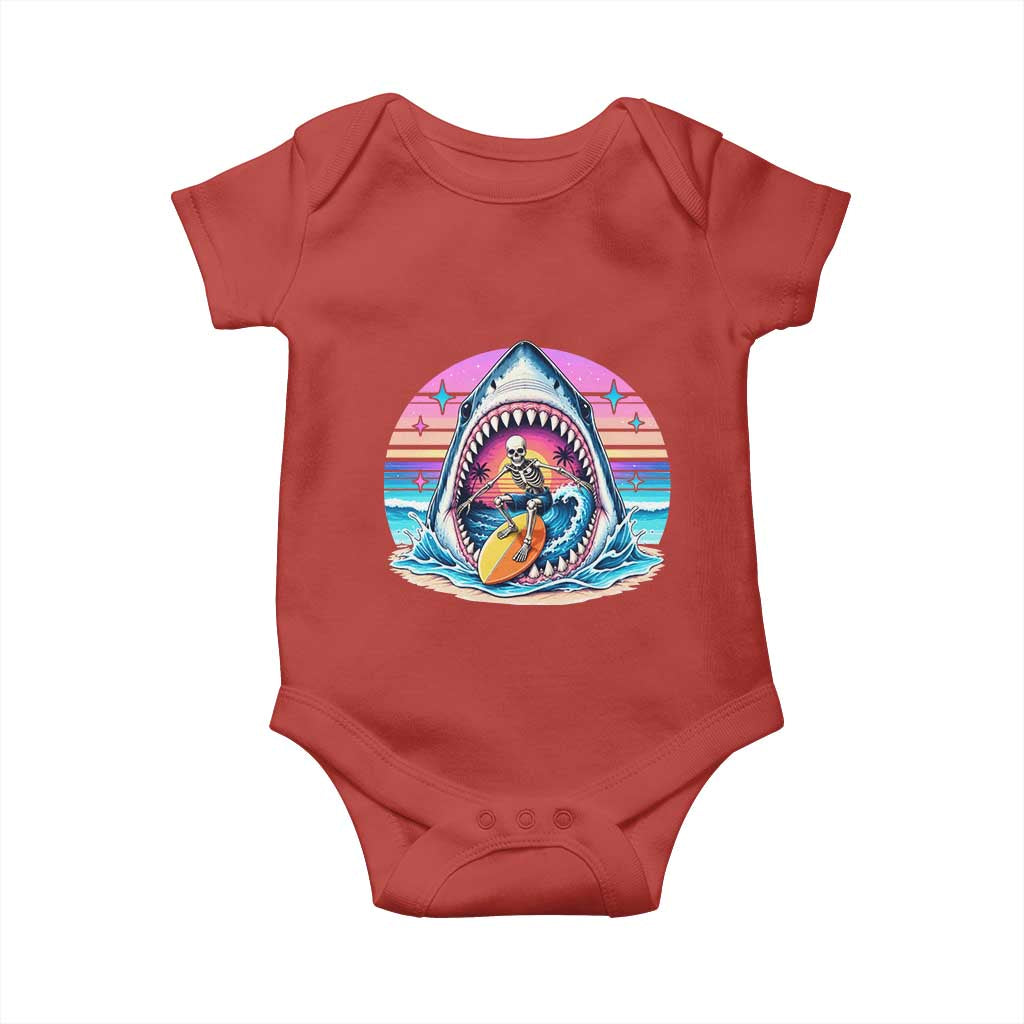 Shark Skeleton Surfer Baby Onesie Hawaiian Beach Vacation Gift TS12 Red Print Your Wear