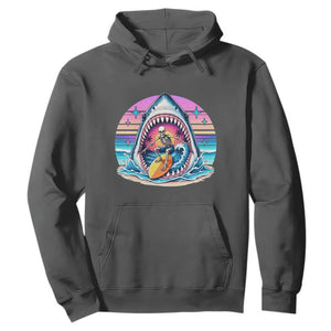 Shark Skeleton Surfer Hoodie Hawaiian Beach Vacation Gift TS12 Dark Heather Print Your Wear